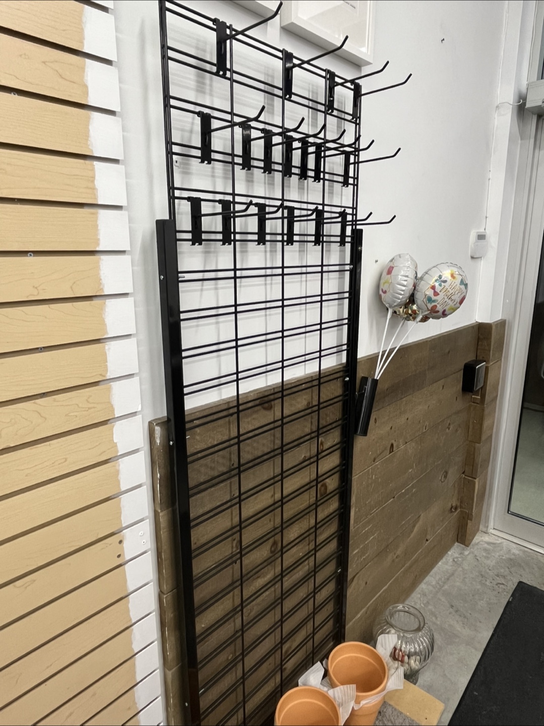 Retail Display Rack - Black Wire Grid Wall Mount