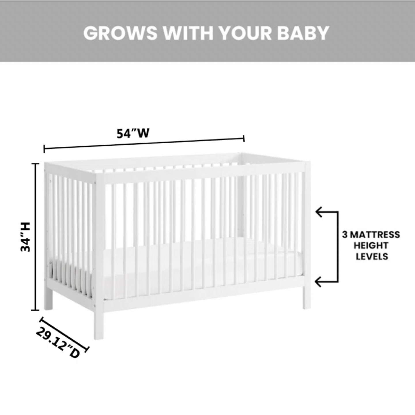 Oxford Convertible Crib - White - photo 5