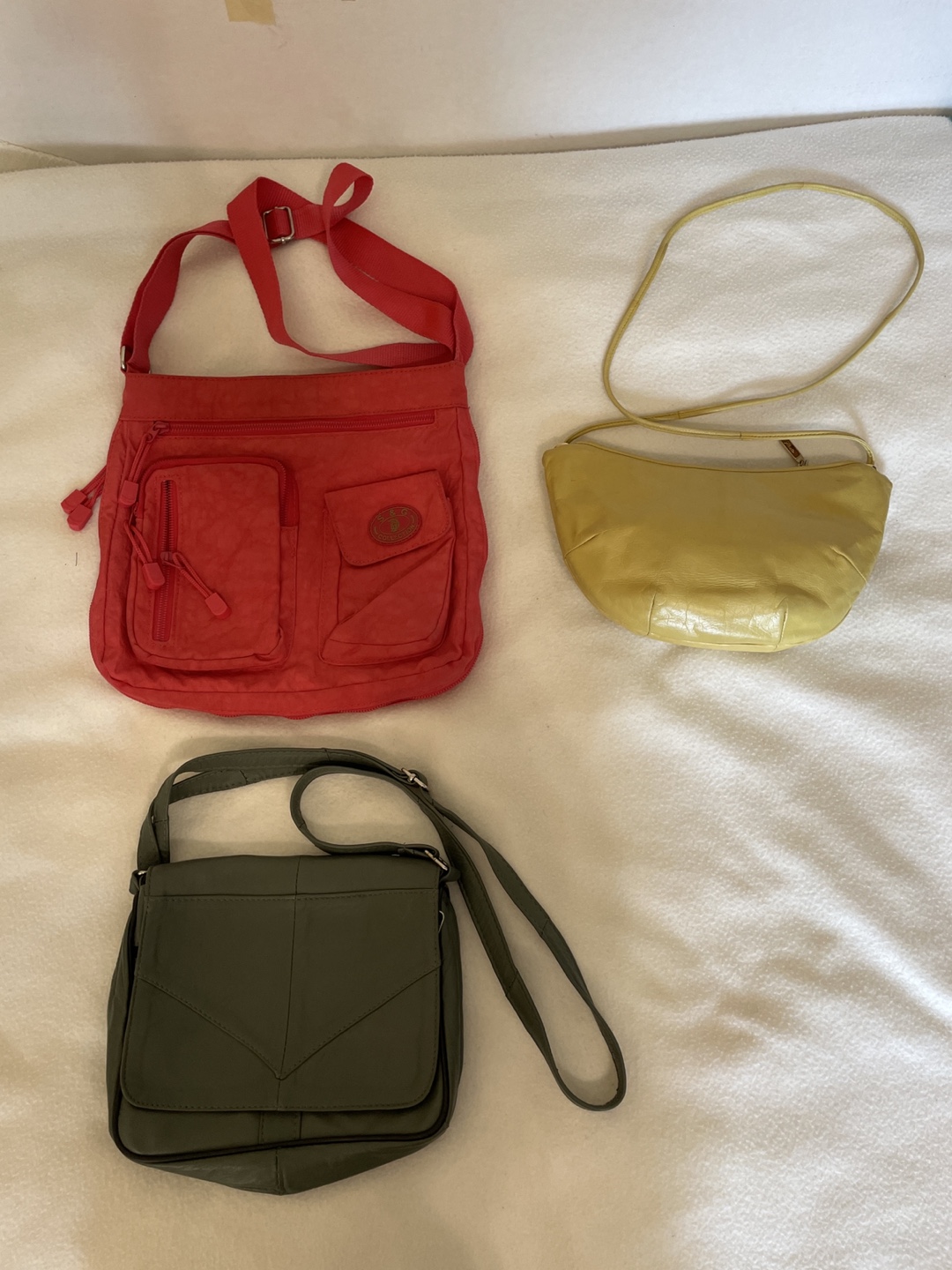 Three crossbody bags
