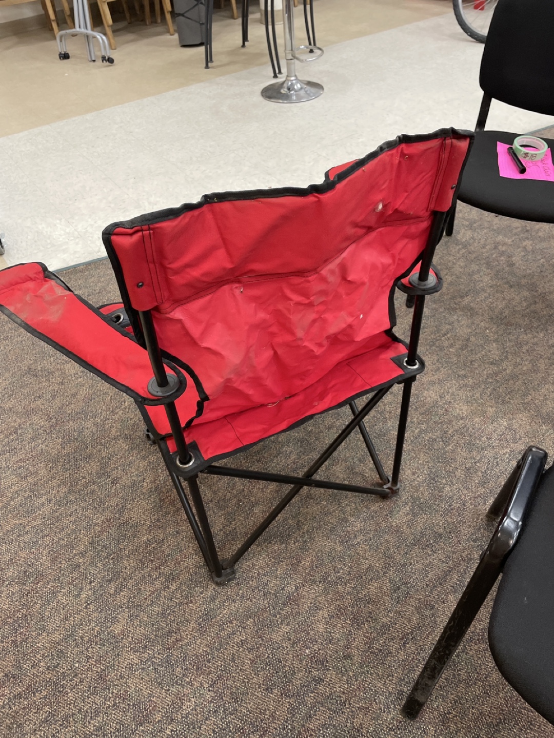 Red Folding Camping Chair with Cup Holder - photo 2