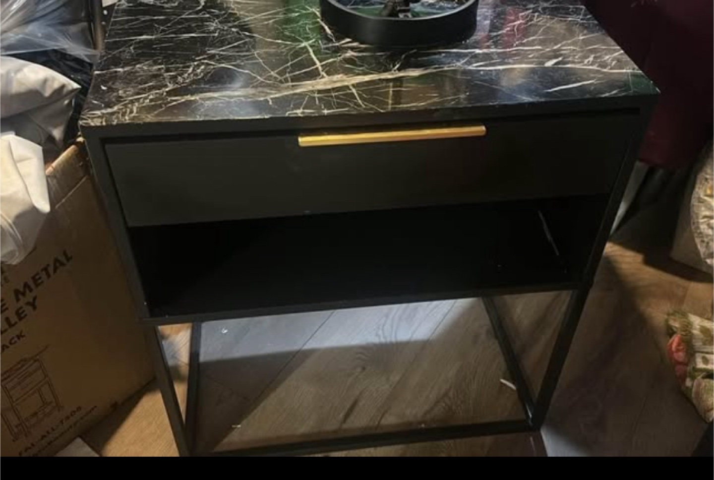 IKEA VIKHAMMER Black Nightstand - photo 3