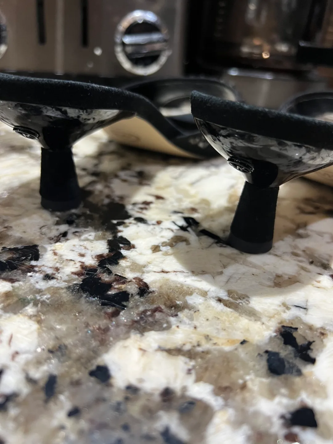 Michael Kors Black Studded Kitten Heel Slides image indicator(2)