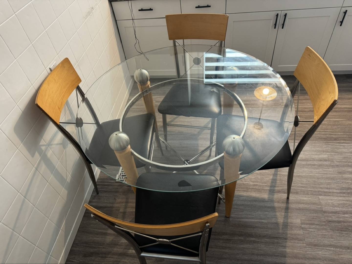 Glass Dining Table Set with Four Chairs - photo 3