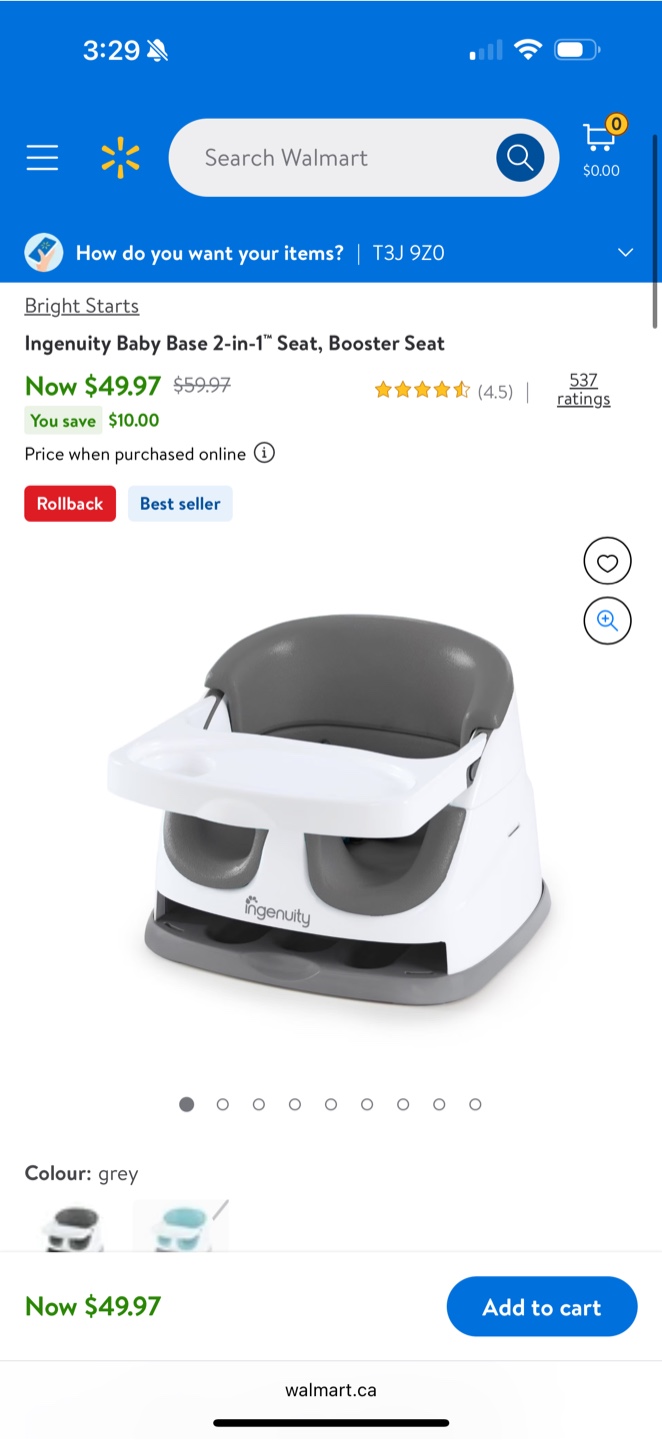 Ingenuity Baby Base 2-in-1 Seat Booster Seat - Grey