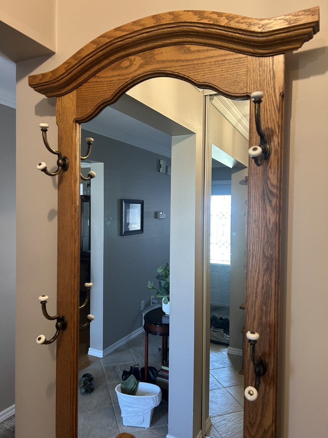Hall Tree with Mirror and Bench - photo 2