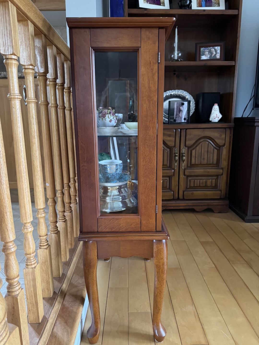 Wooden Curio Cabinet with Glass Doors - photo 2