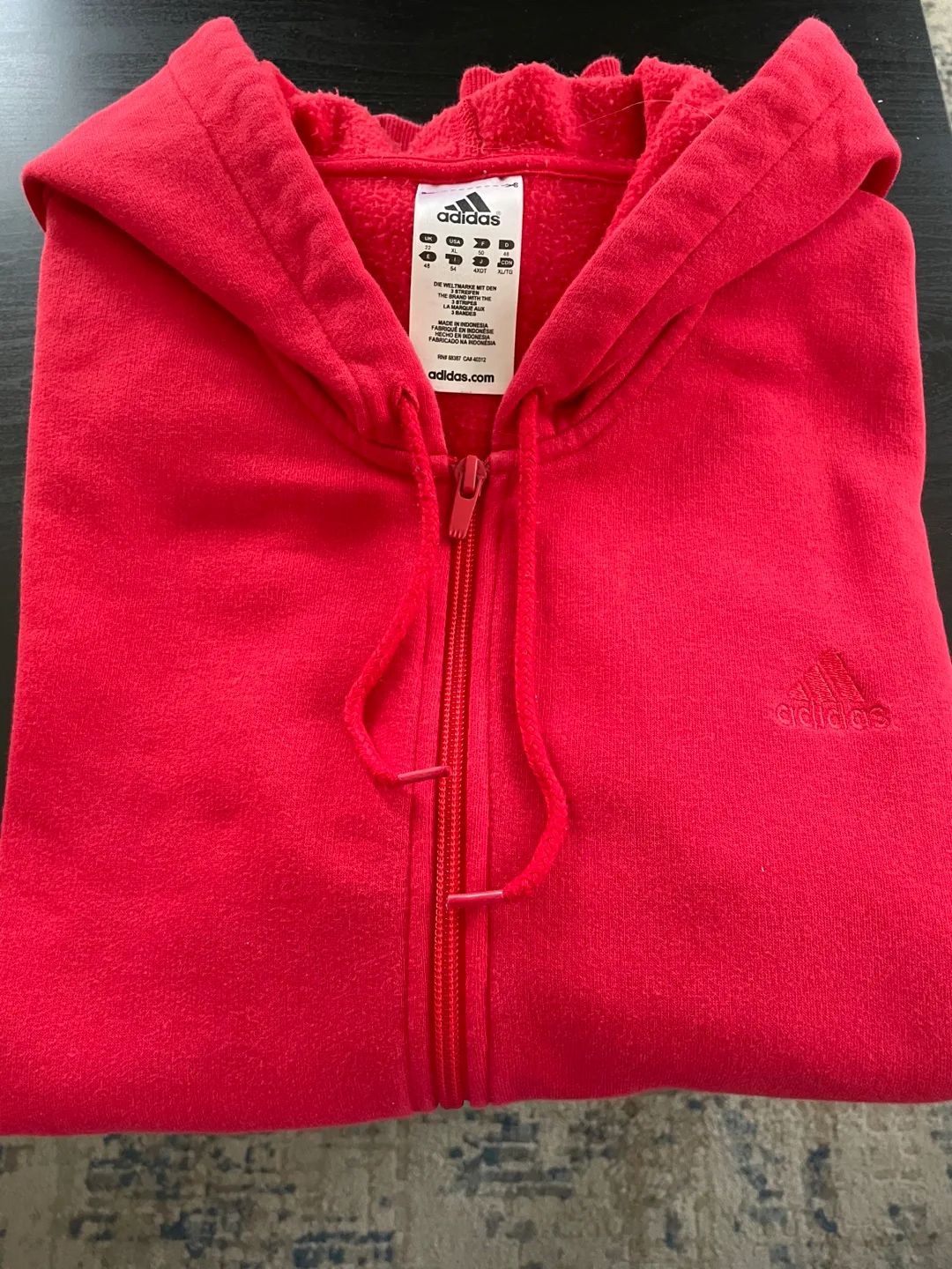 adidas Ladies XL fleece zipper hoodie thumbnail