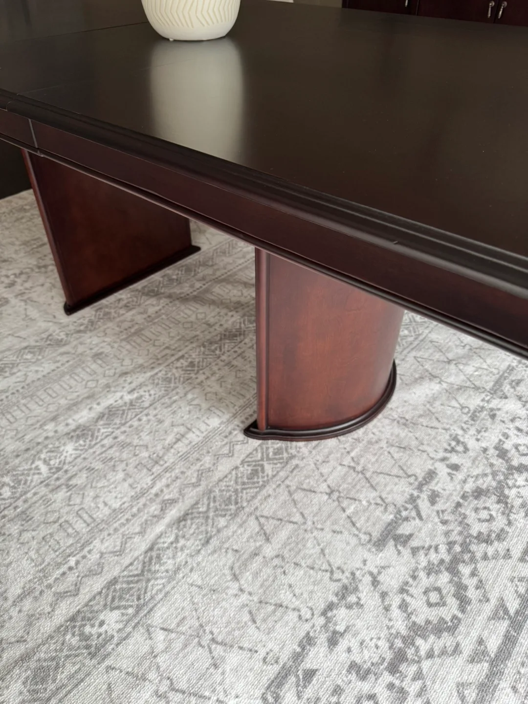 Dark Brown Wooden Extendable Basset Dining Table thumbnail