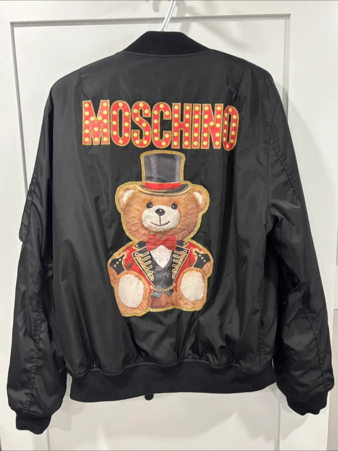 Moschino Black Bomber Jacket with Teddy Bear image indicator(3)