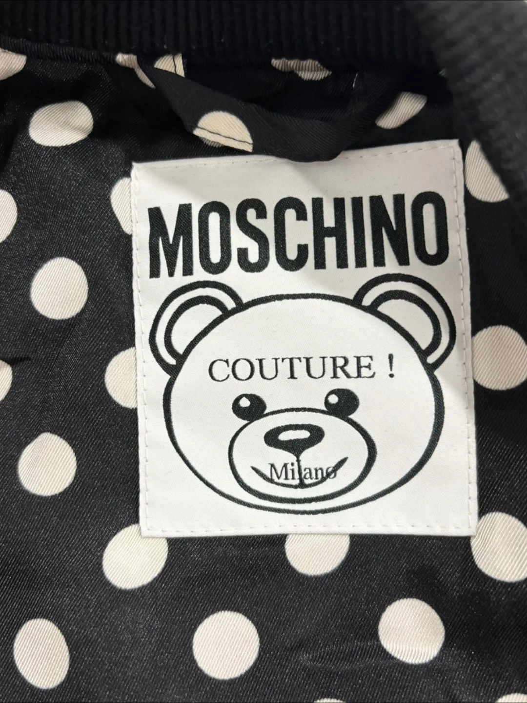 Moschino Black Bomber Jacket with Teddy Bear image indicator(4)
