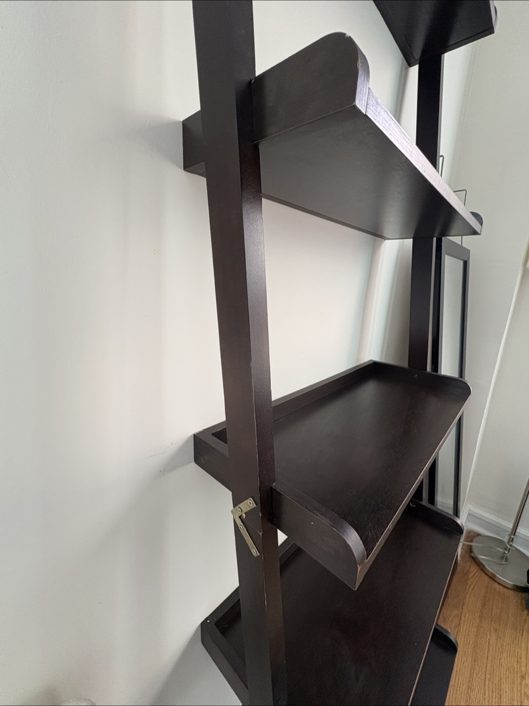 Dark Brown Wooden Ladder Shelf - photo 3