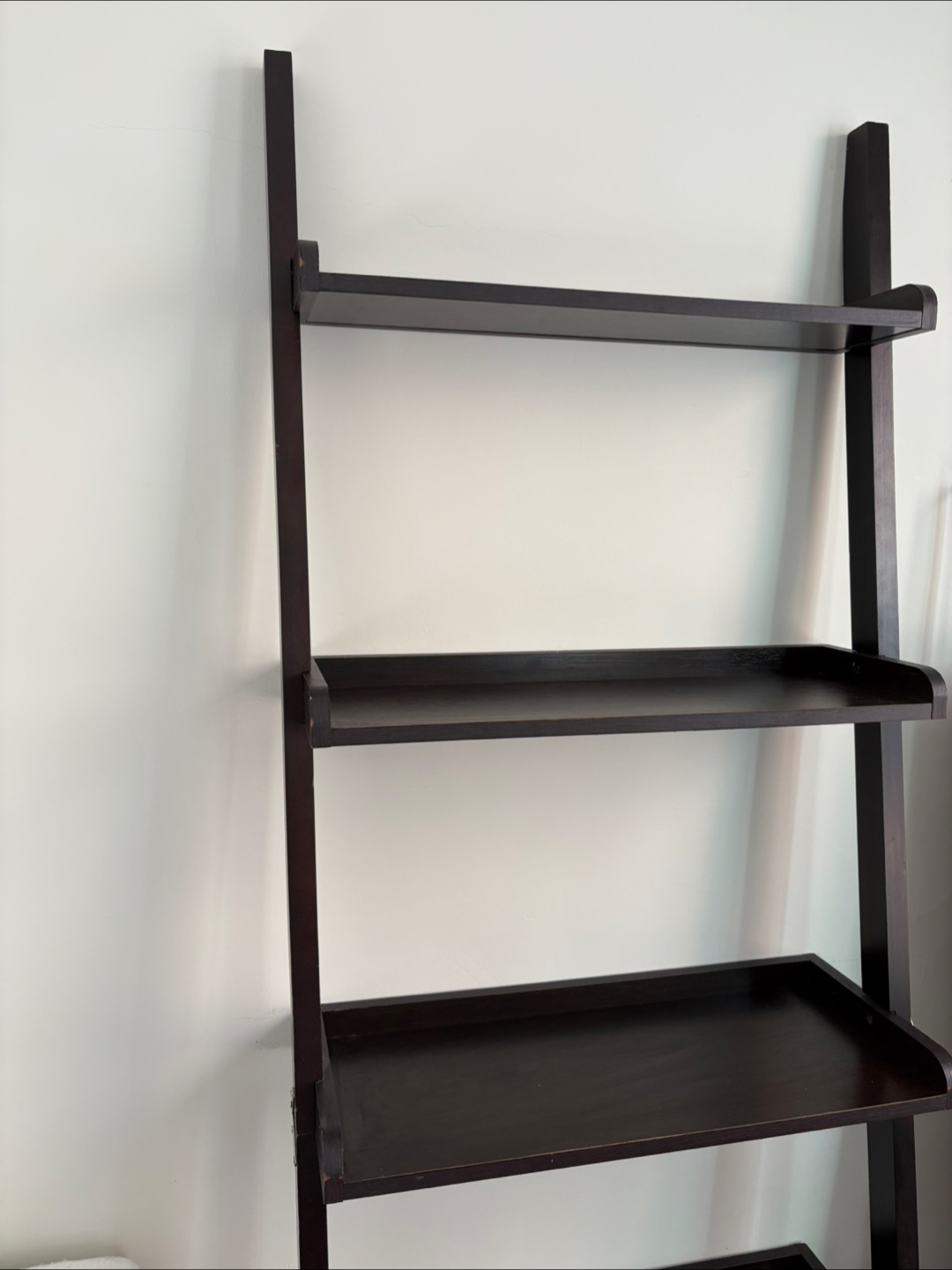 Dark Brown Wooden Ladder Shelf - photo 2
