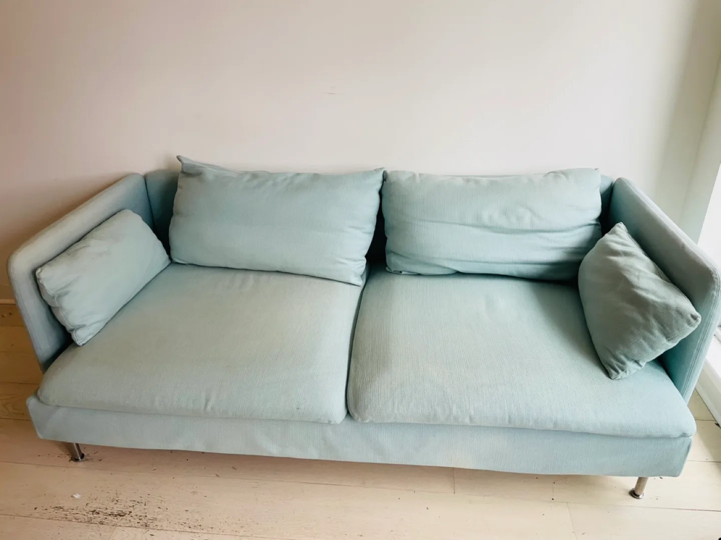 IKEA Söderhamn Couch - Light Robin’s Egg Blue (+ new covers) thumbnail