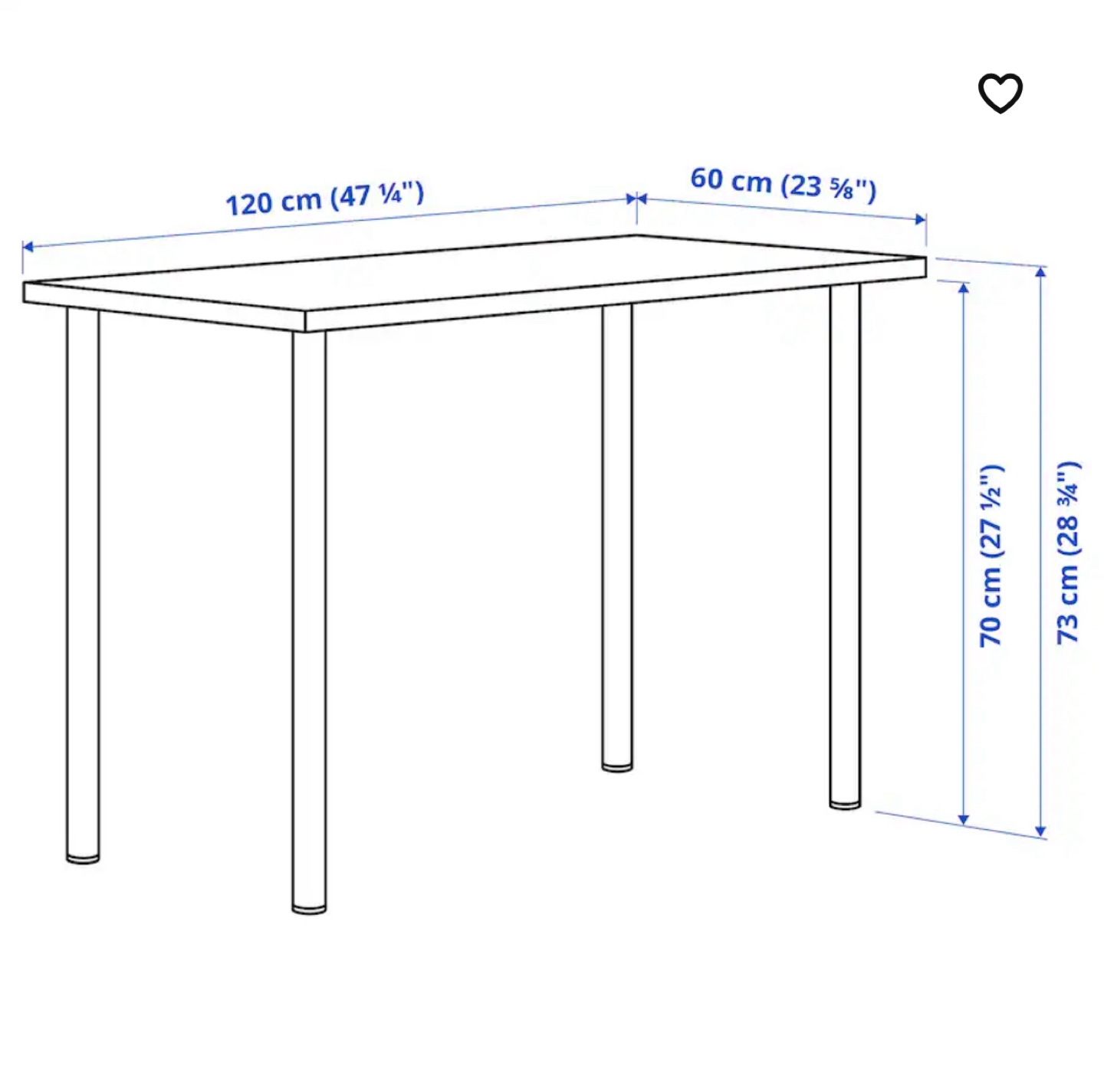 White Linnmon IKEA Desk Table - photo 3