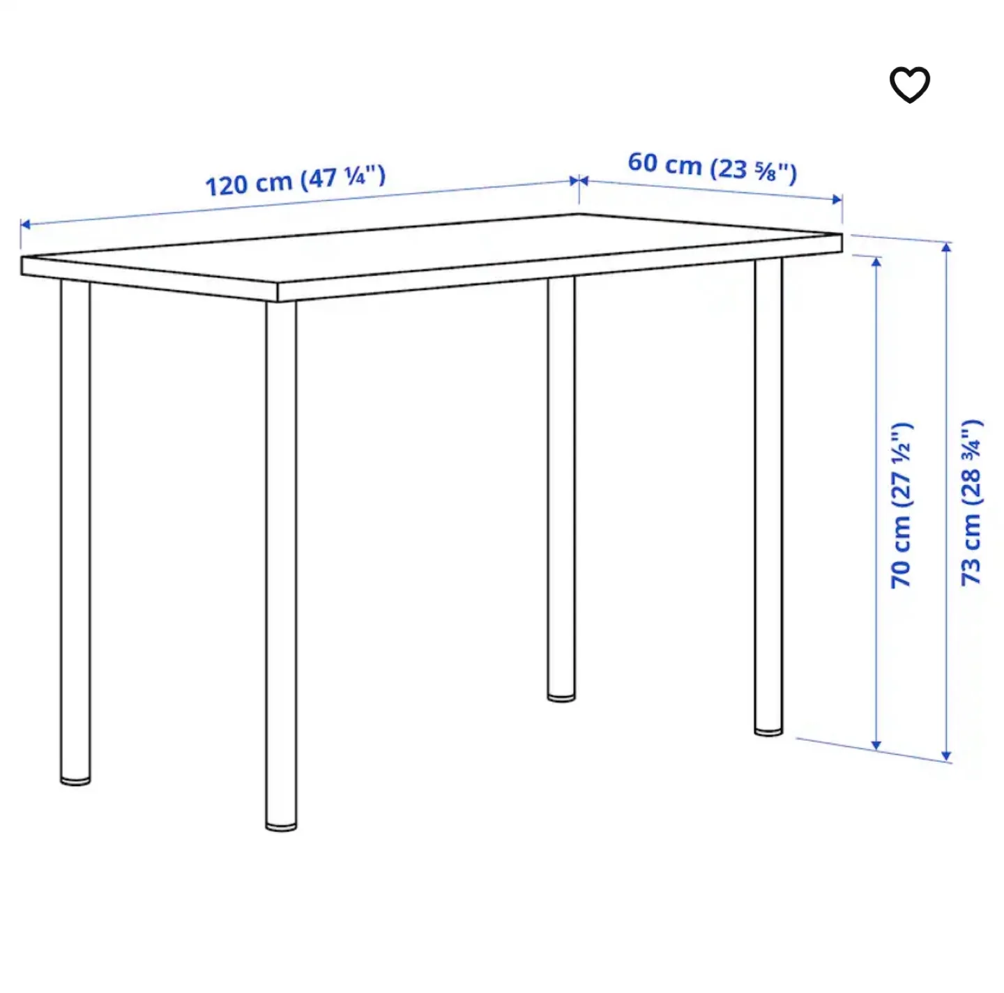 White Linnmon IKEA Desk Table image indicator(3)