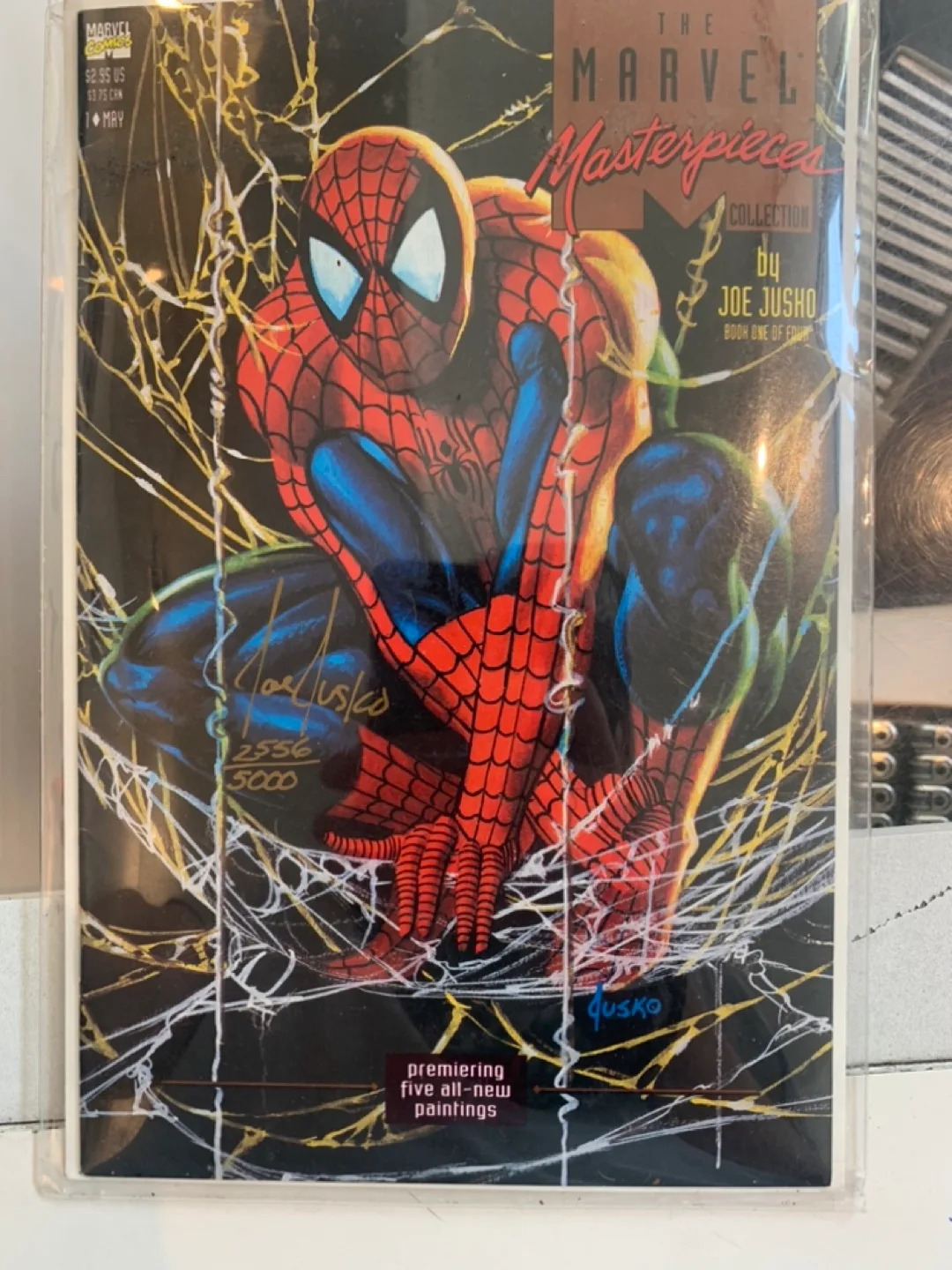 Joe Jusko Signed Marvel Masterpieces Spiderman Comic Book image indicator(4)