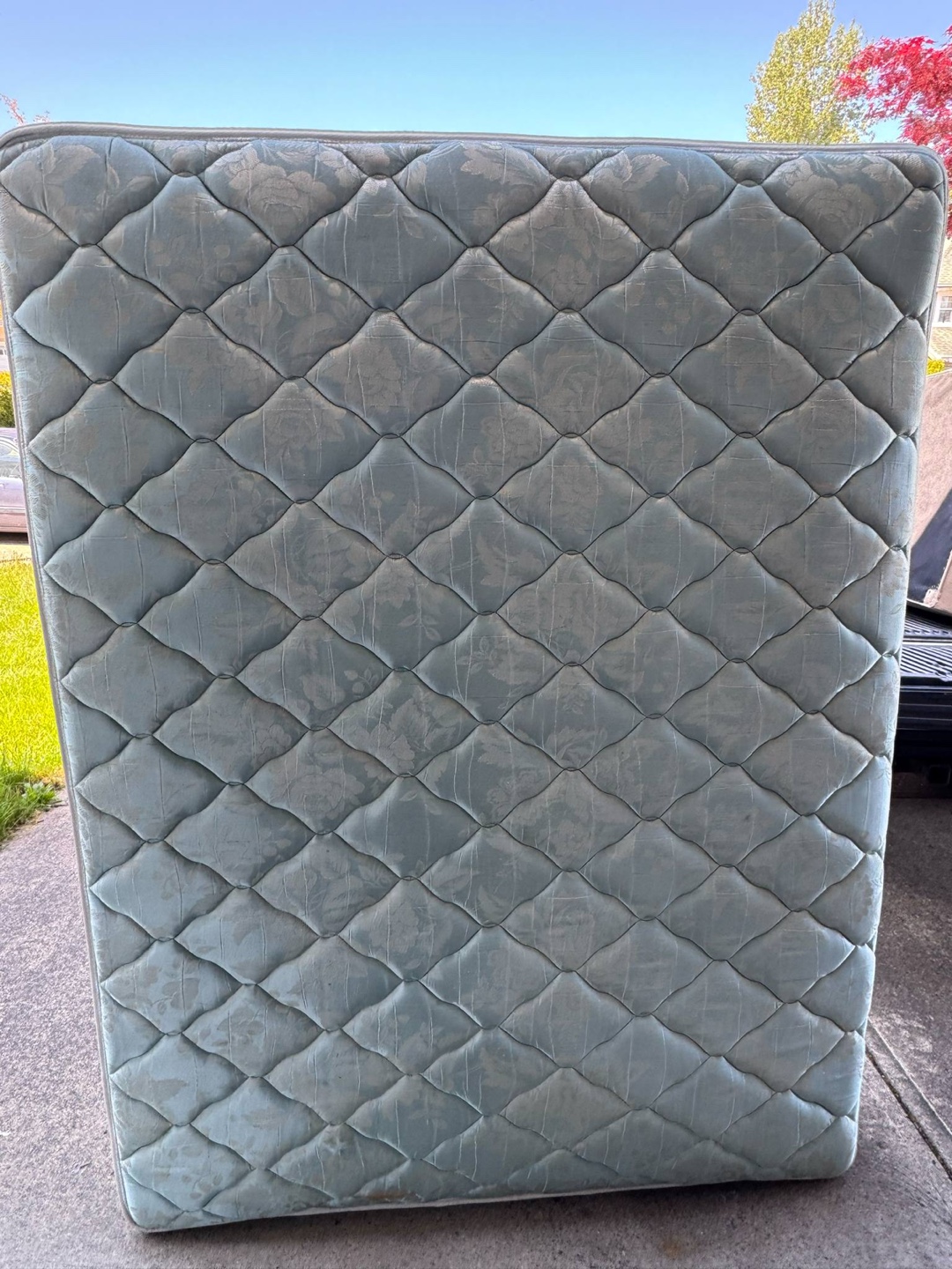 Queen mattress Bed Frame and box spring