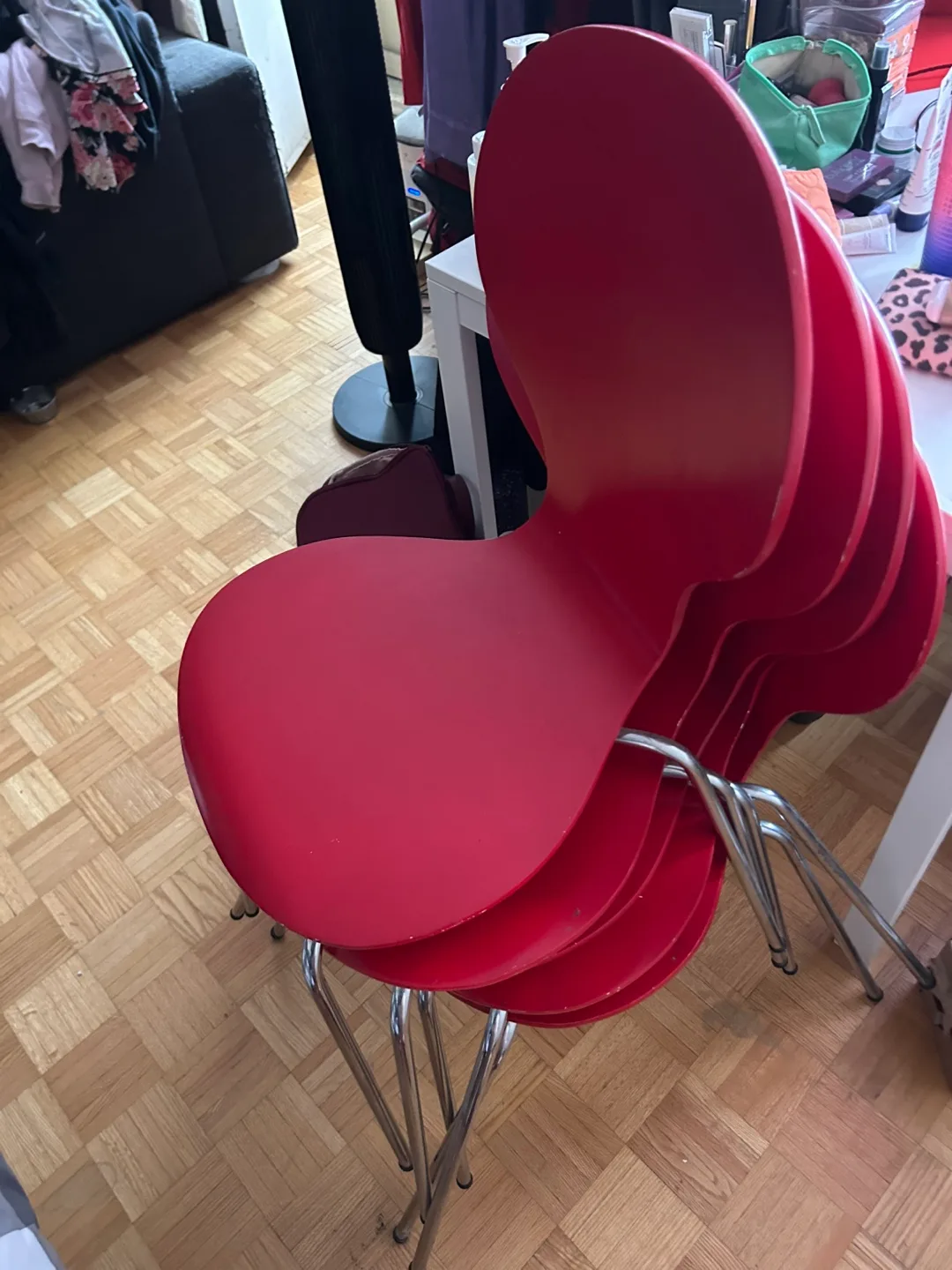 Set of Five Red Chairs thumbnail