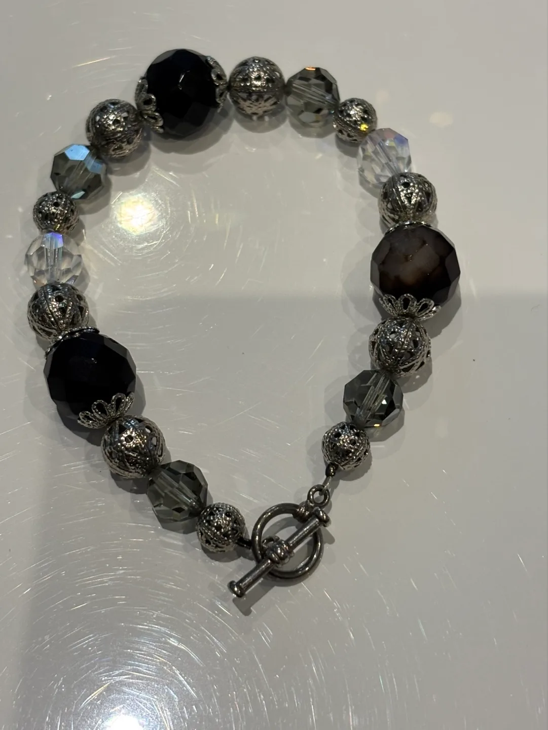 Stylish bracelet - glass beads - small 6 inch image indicator(2)