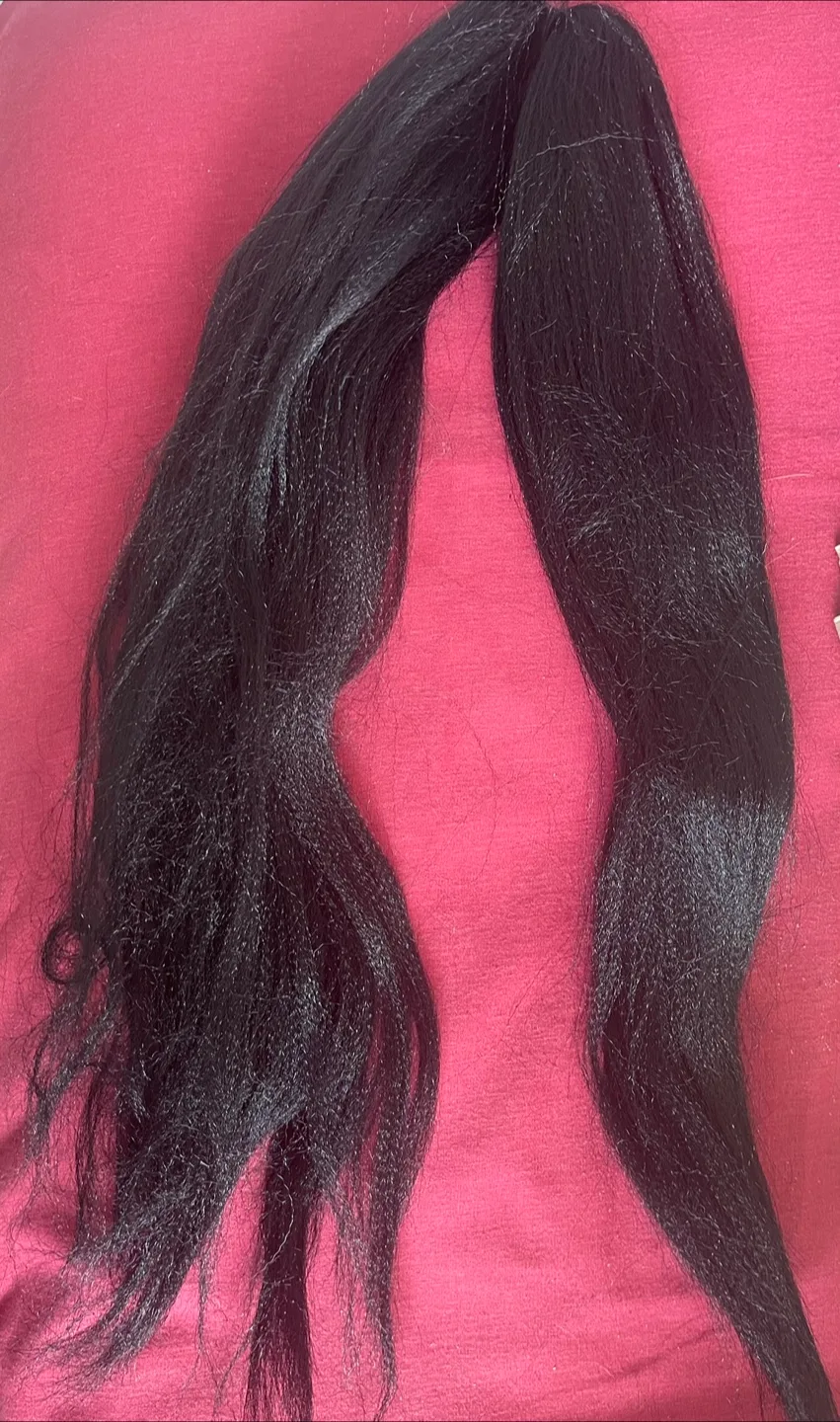 Two (2) Black Drawstring Ponytail Hair Extension image indicator(2)