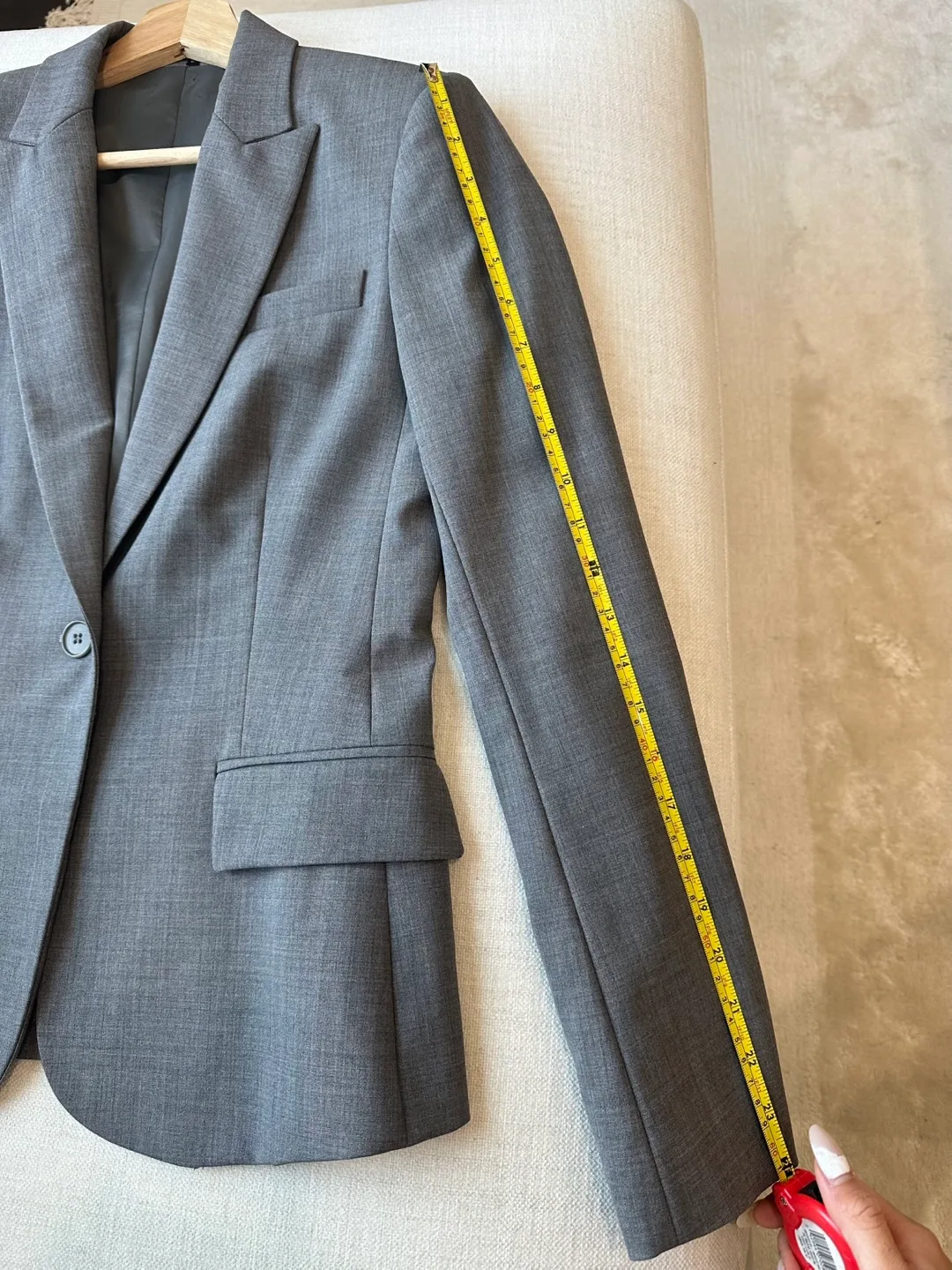 Theory Wool Blazer Gabe Sevona Women Size 6 Gray Slim Fit image indicator(9)