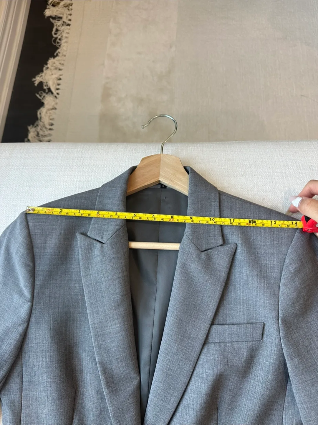 Theory Wool Blazer Gabe Sevona Women Size 6 Gray Slim Fit image indicator(7)