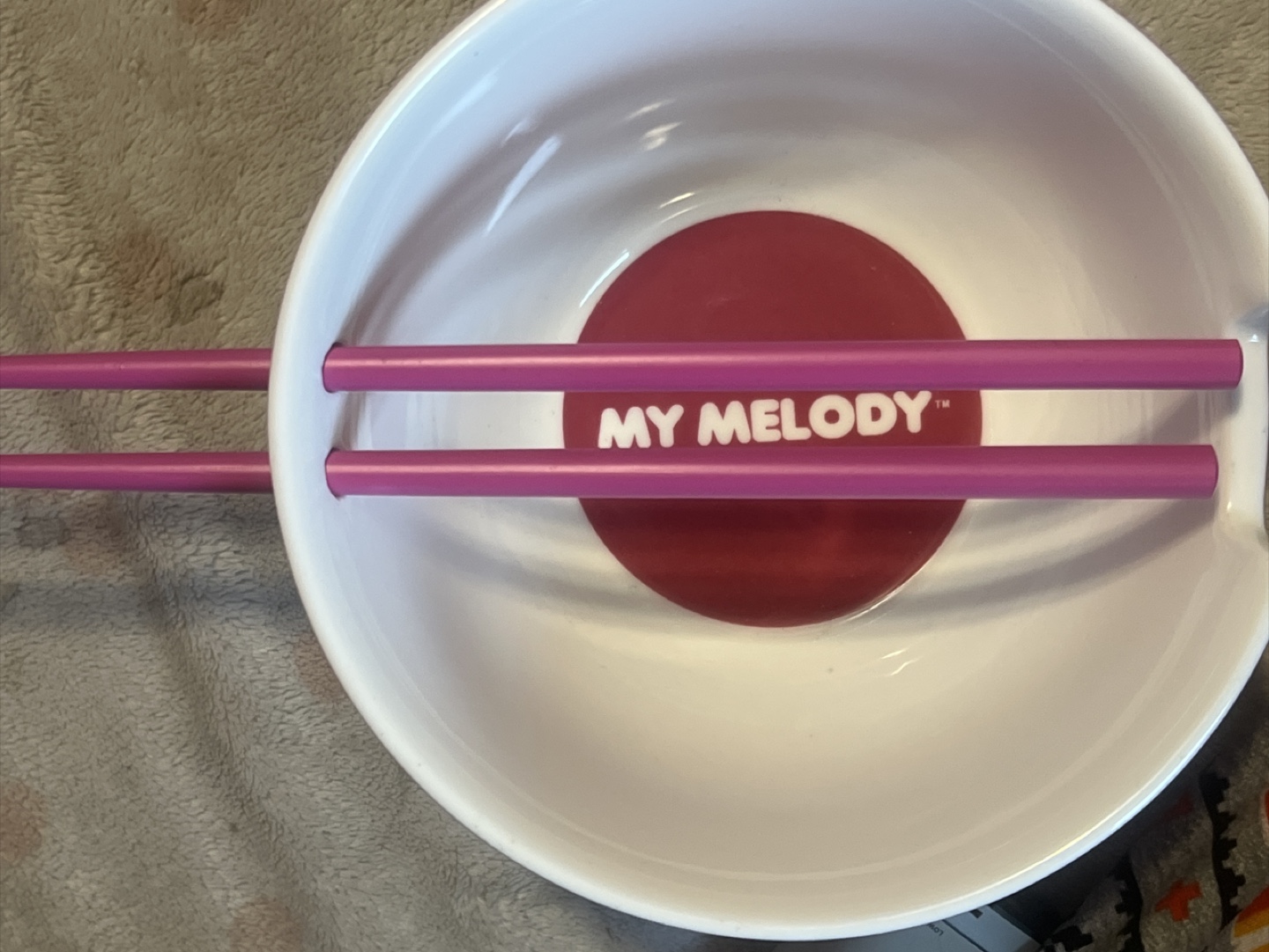 My Melody Ramen Bowl with Chopsticks - photo 2
