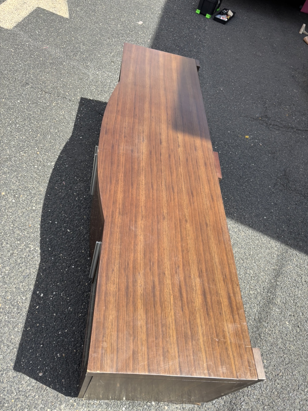 Modern Curved Wood  tv stand Media Console - photo 5
