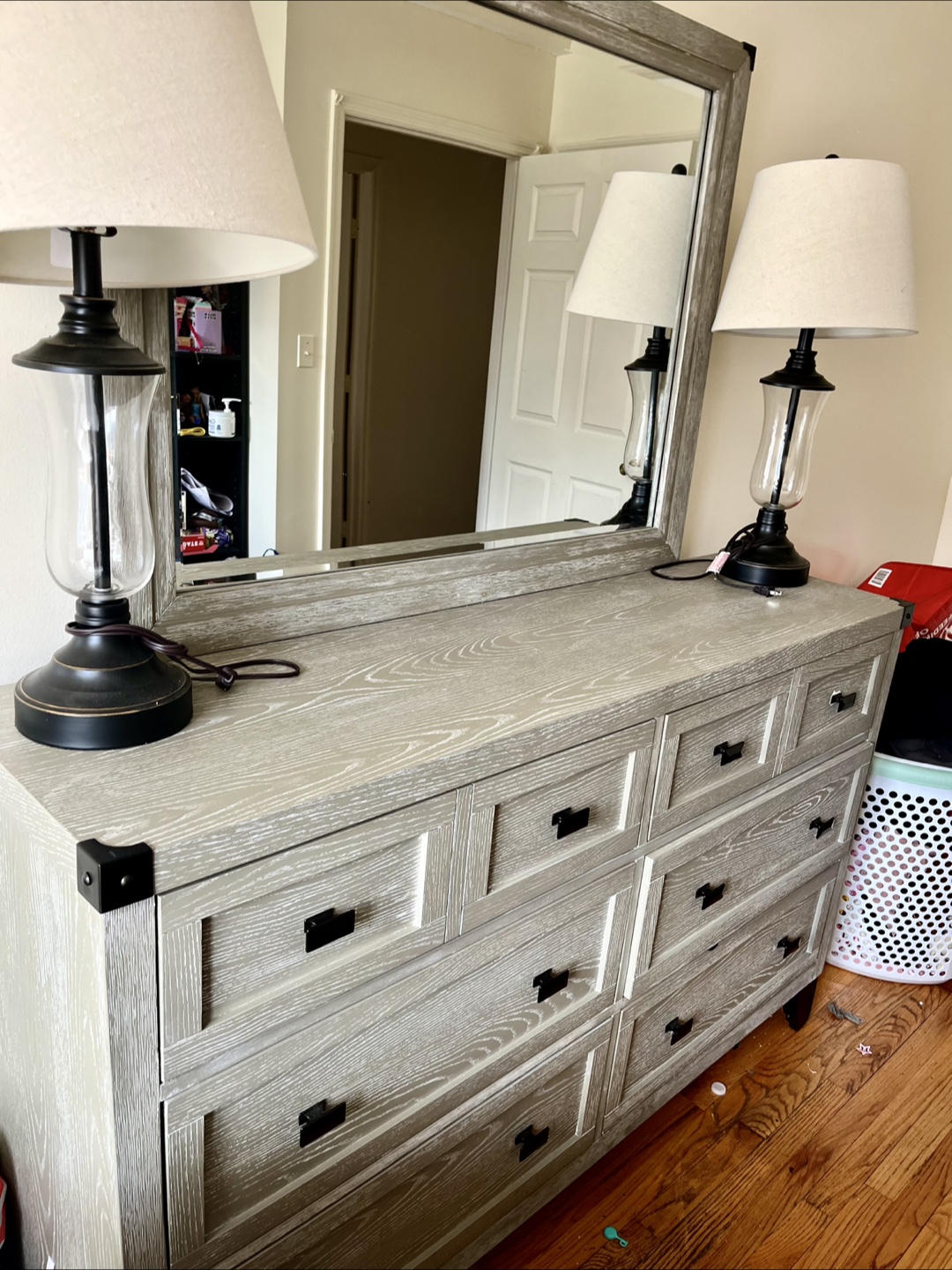 Brand New Gray Wooden Dresser with Mirror - photo 2