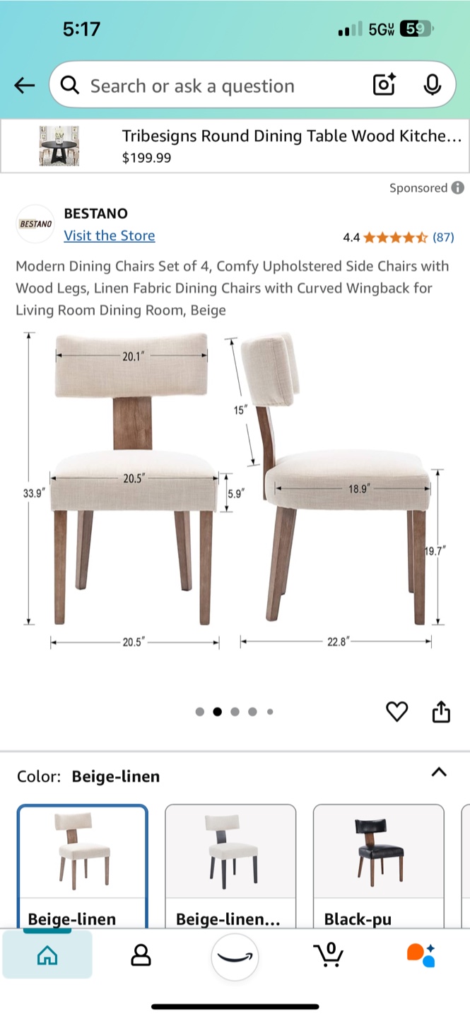 4 dining chairs - photo 3