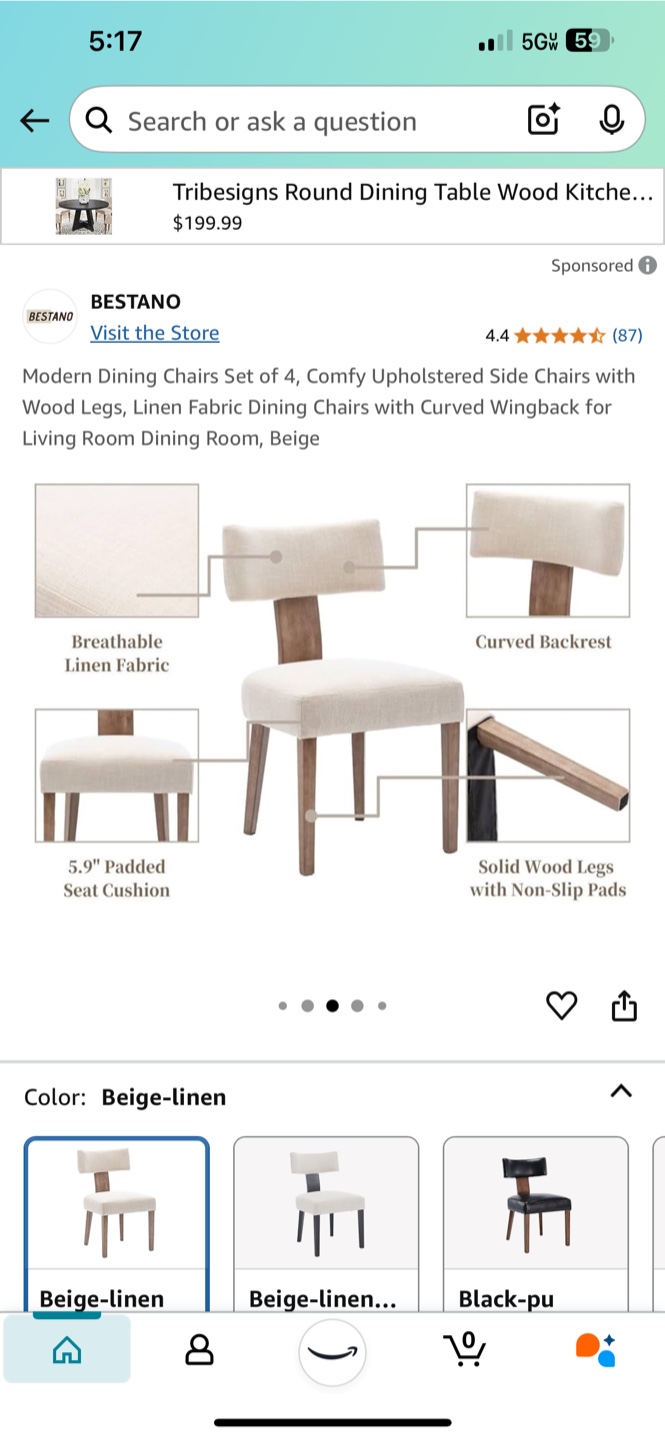4 dining chairs