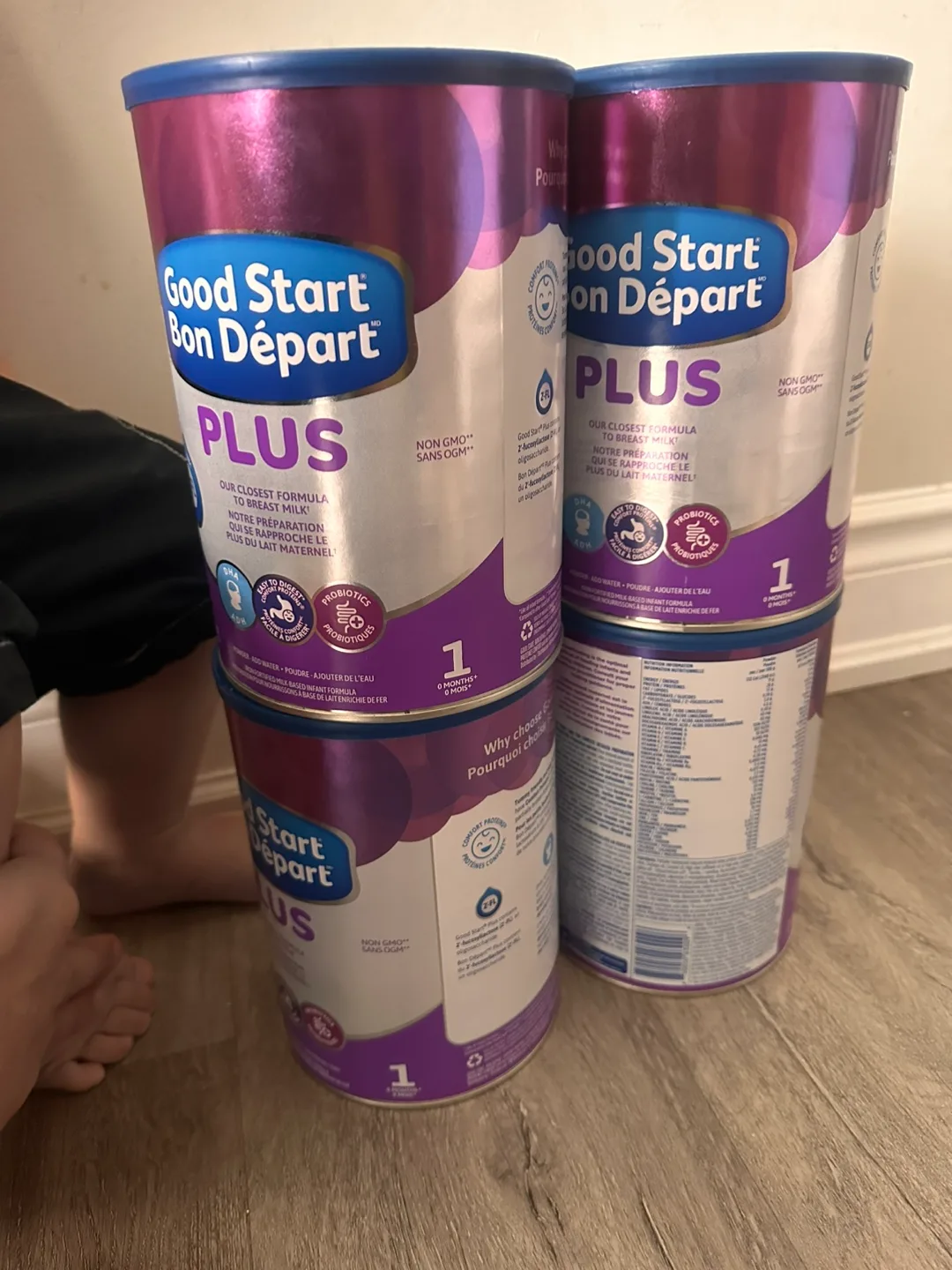 Three cans of Good Start Bon Départ Plus Infant Formula Stage 1 thumbnail