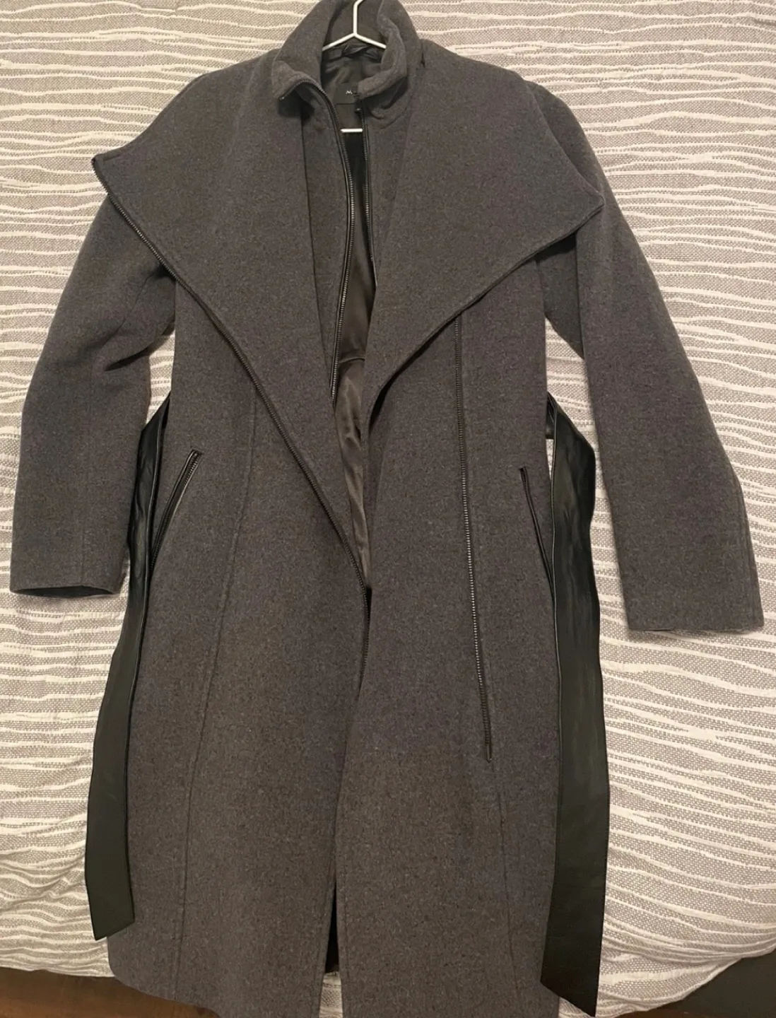 Mackage Nori 2-in-1 Wool Coat + Leather Belt image indicator(2)