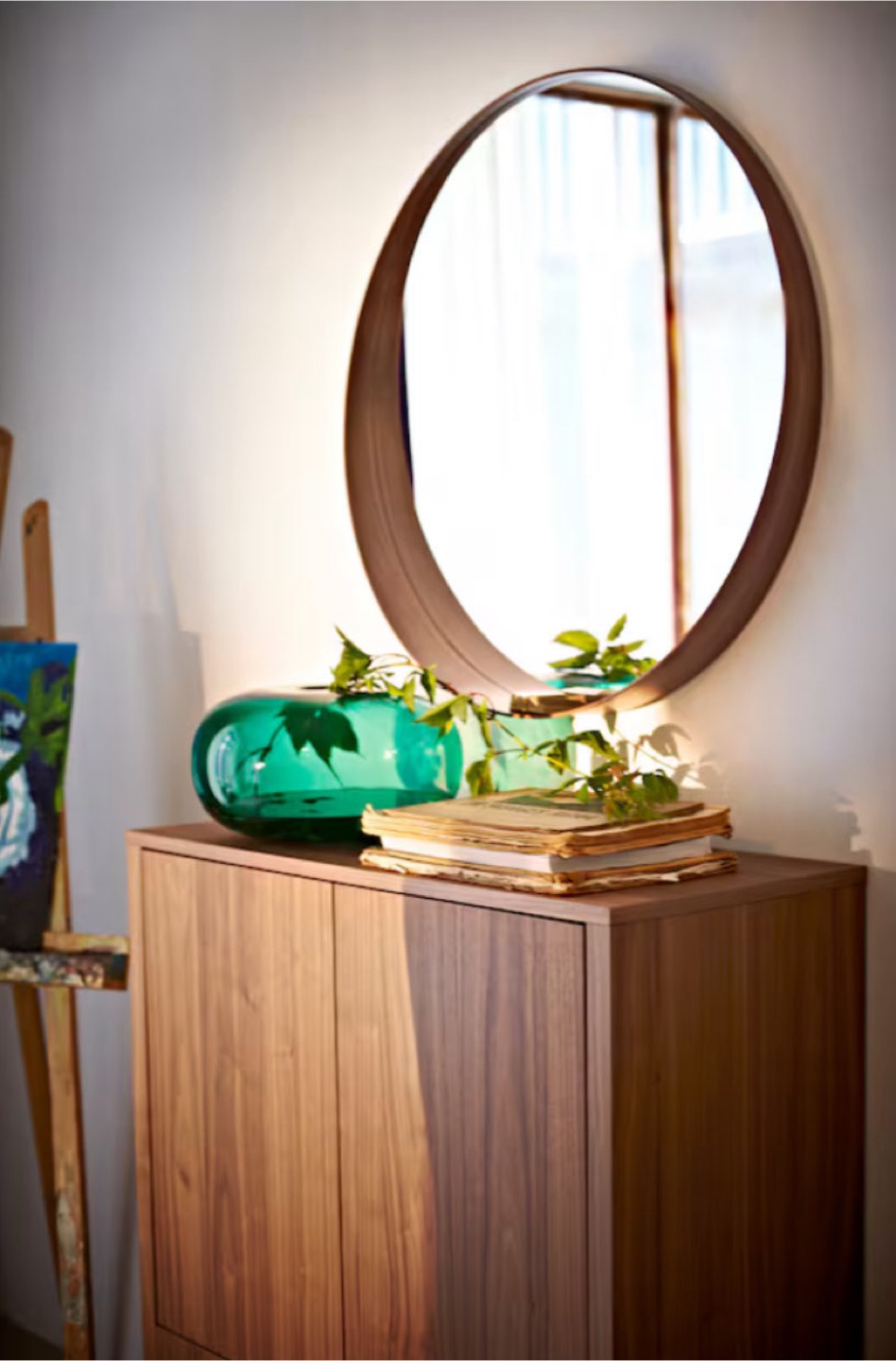 IKEA STOCKHOLM Round Wall Mirror - Walnut Veneer - photo 3