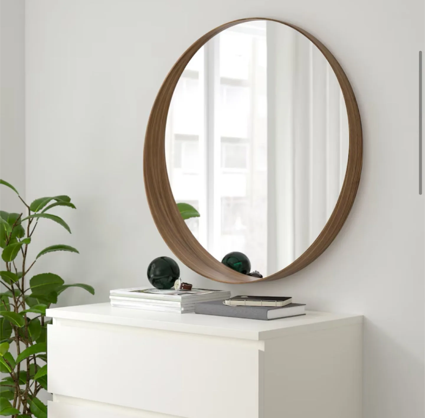 IKEA STOCKHOLM Round Wall Mirror - Walnut Veneer image indicator(2)