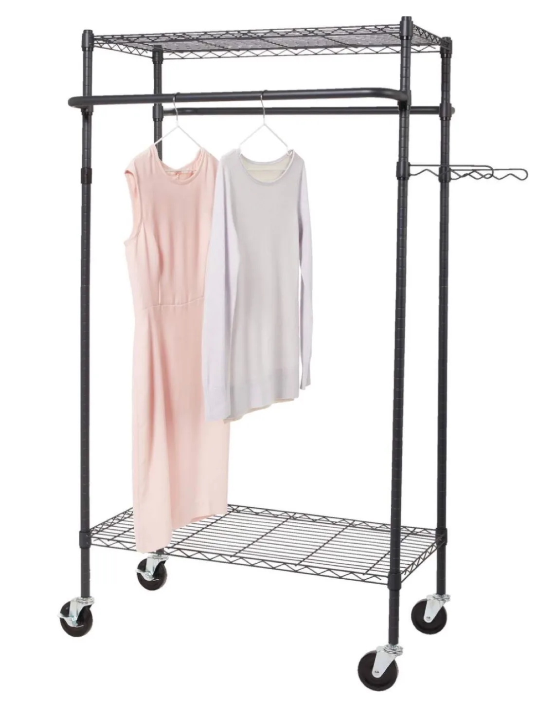 Rolling Garment Rack with Shelves thumbnail