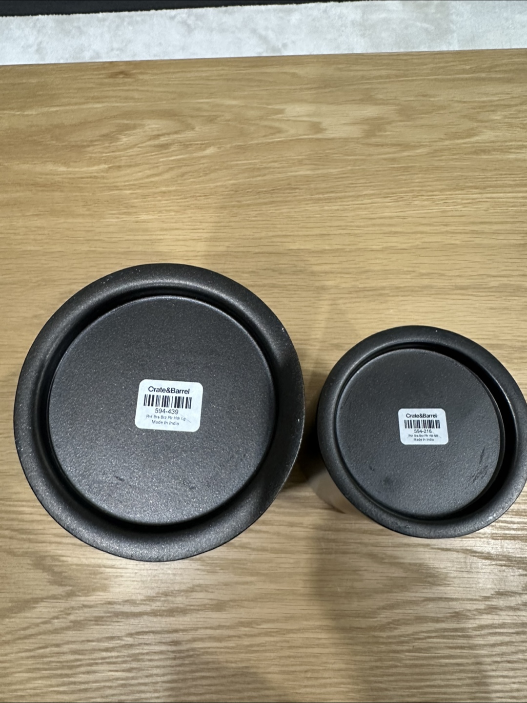 Crate & Barrel Black & Gold Candle Holders - photo 3