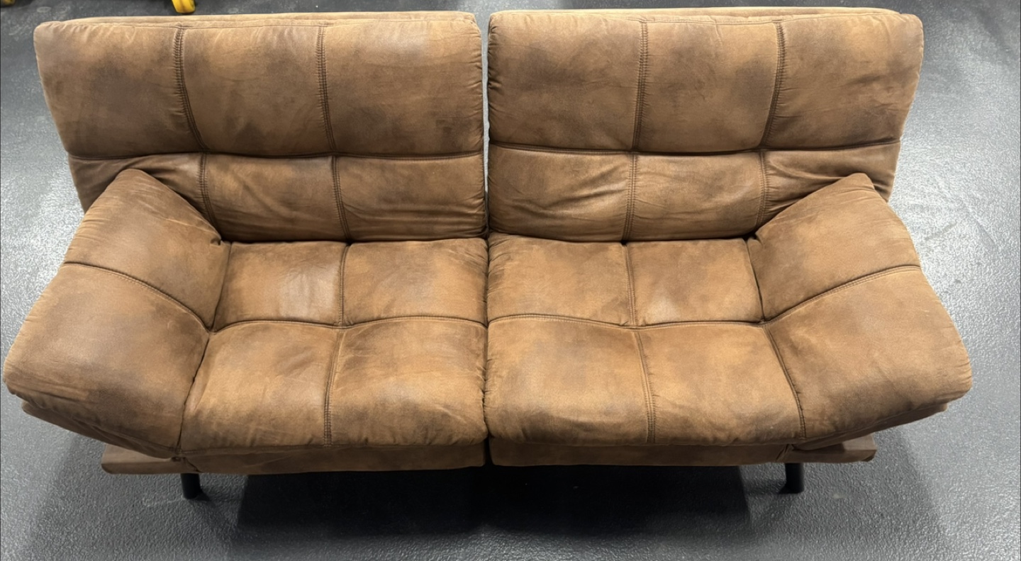 Brown Faux Leather Loveseat