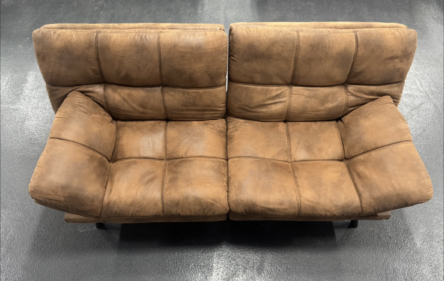 Brown Faux Leather Loveseat - photo 2