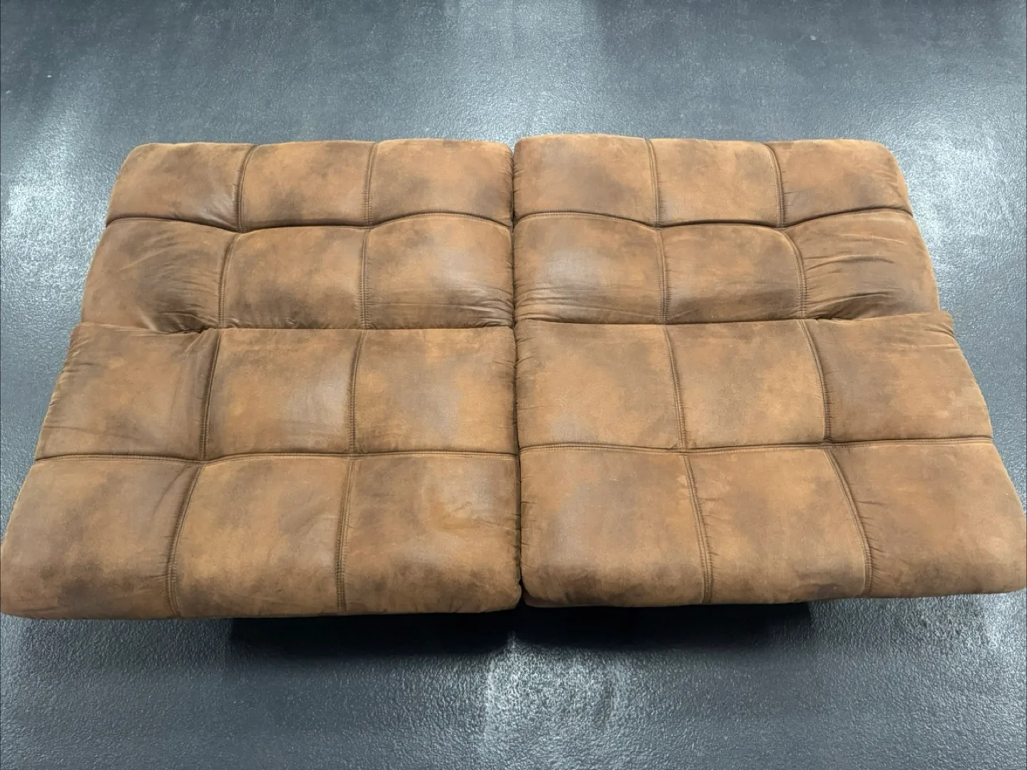 Brown Faux Leather Loveseat image indicator(3)