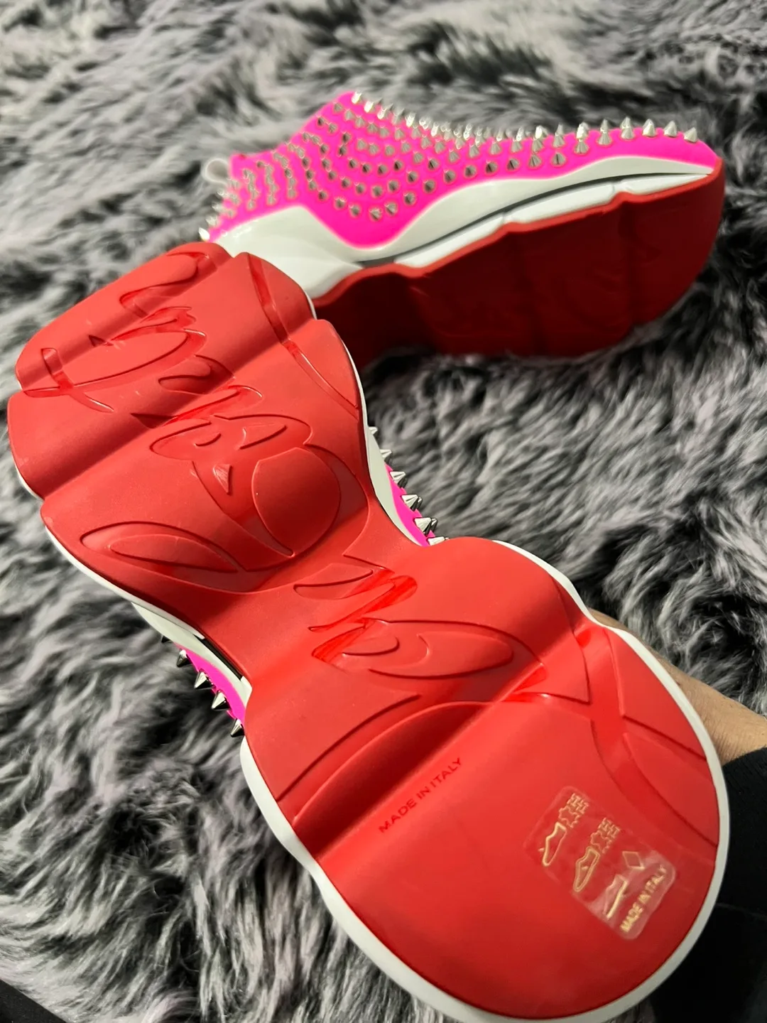 Christian Louboutin (Authentic)Pink Slip On Sneakers image indicator(10)