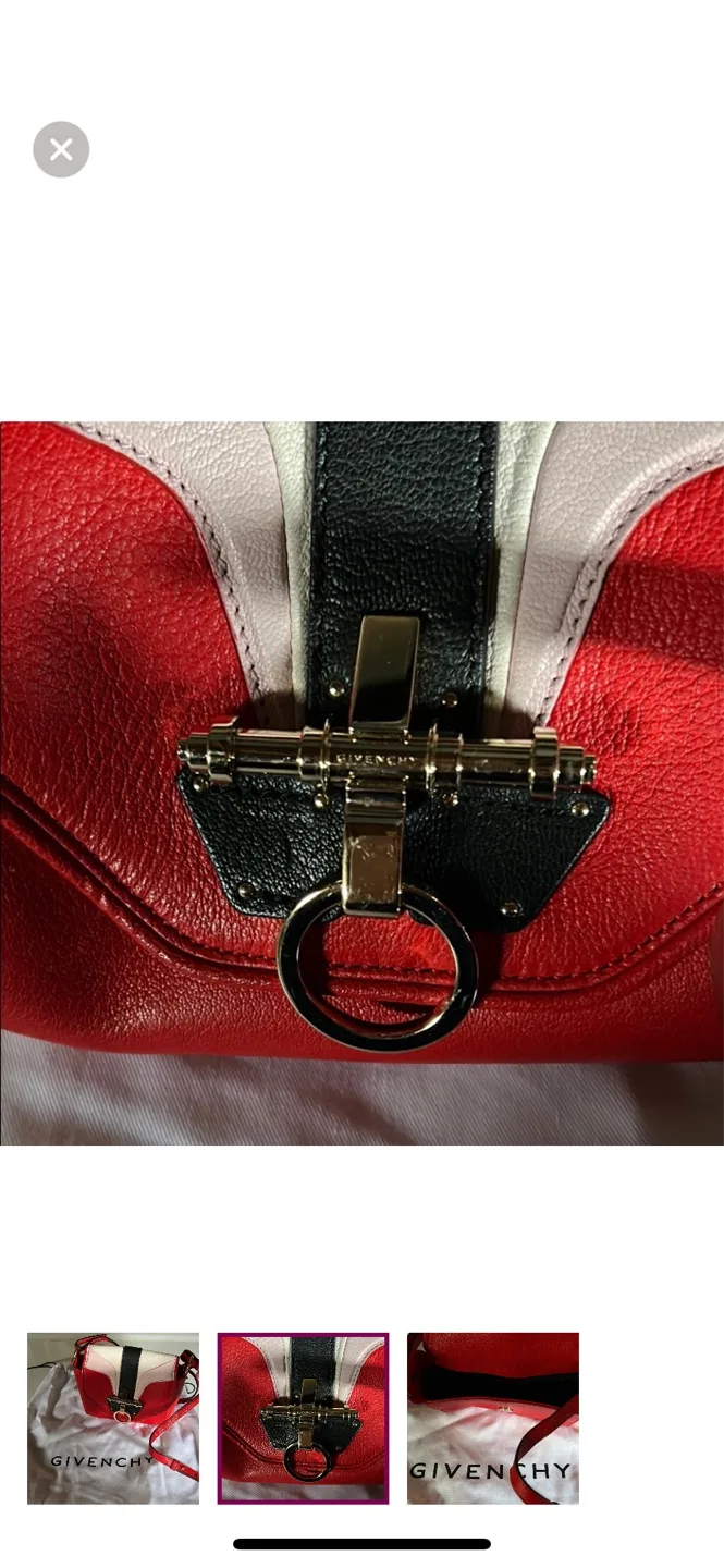 Givenchy red leather crossbody bag image indicator(2)