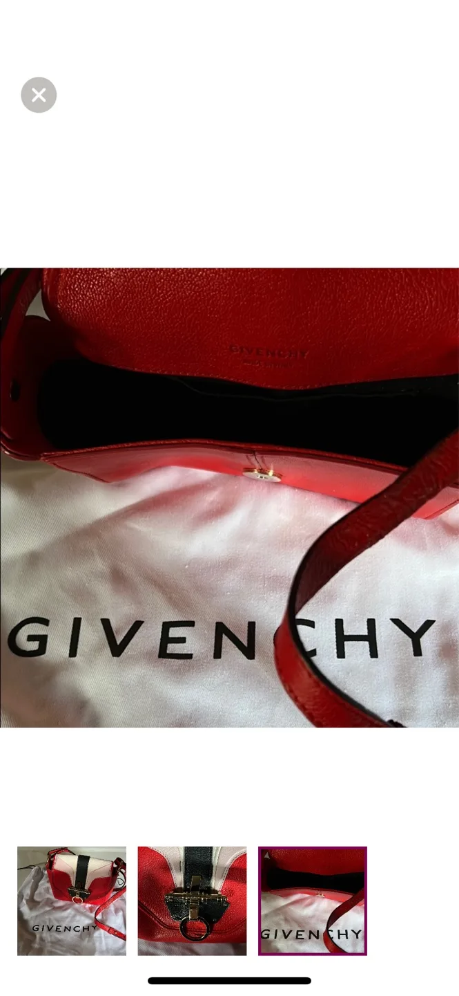 Givenchy red leather crossbody bag image indicator(3)