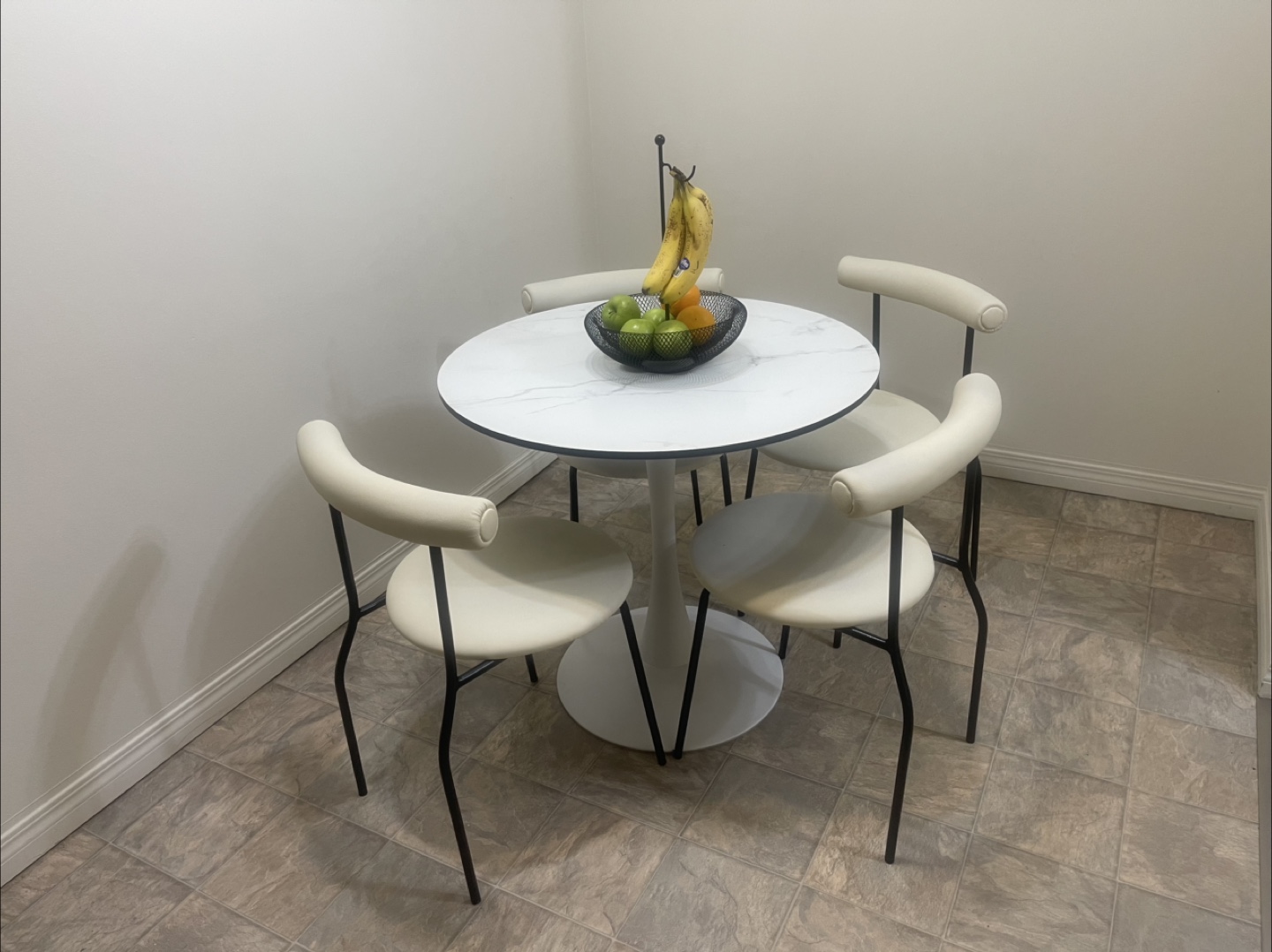 dining table set with four chairs