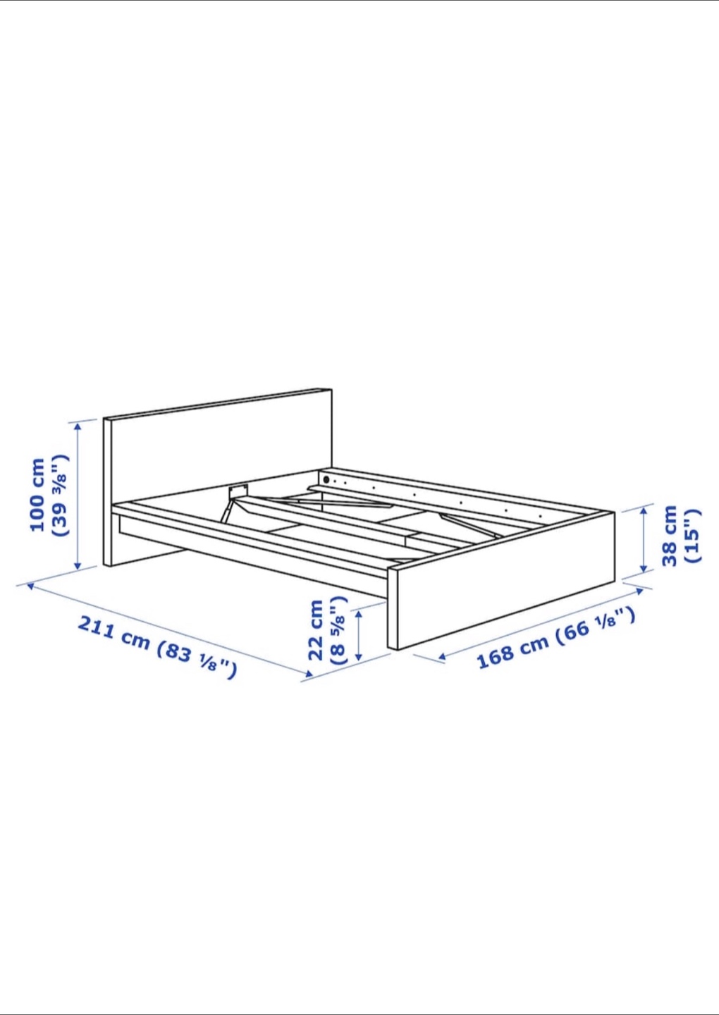 IKEA MALM high bed White Queen Bed Frame