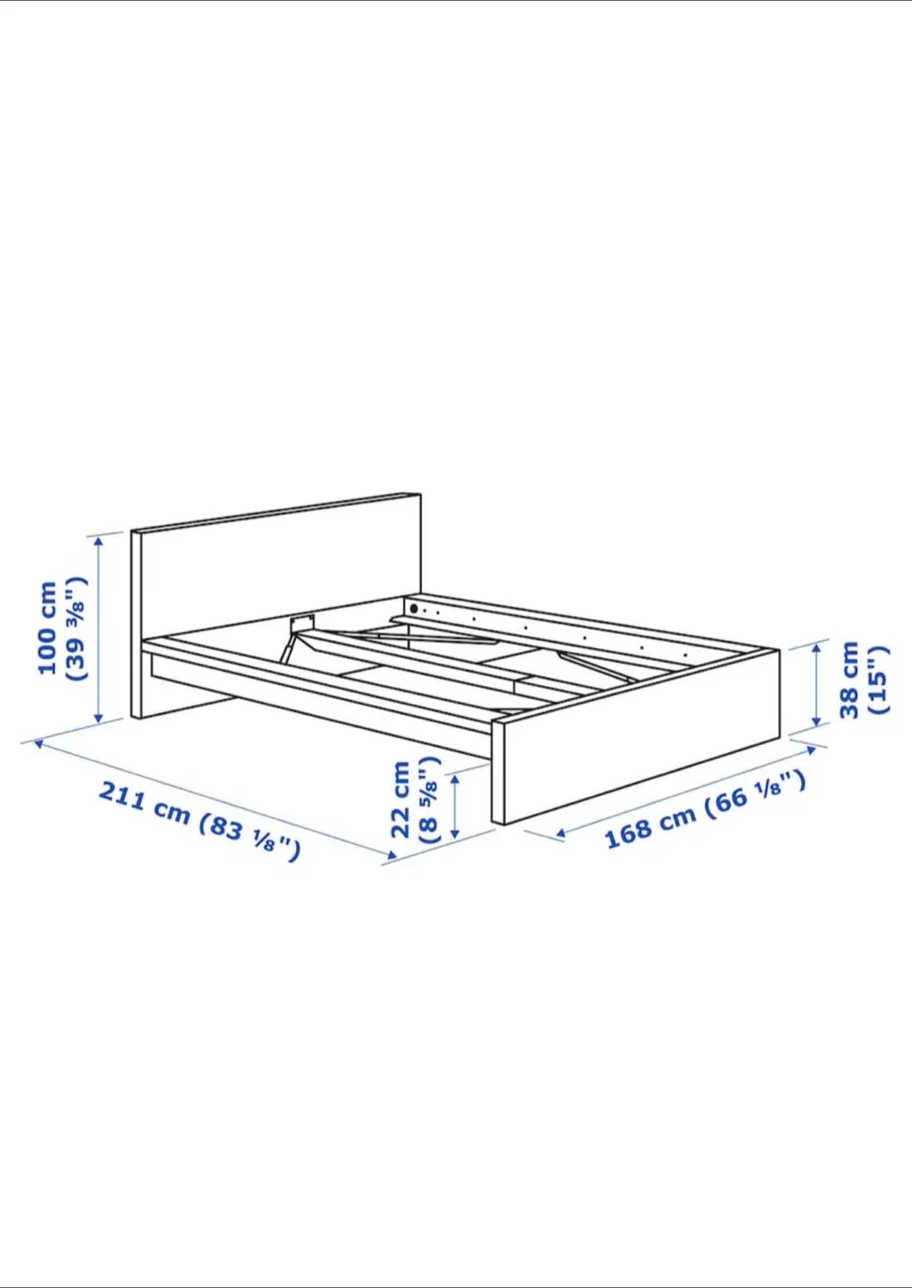 IKEA MALM high bed White Queen Bed Frame thumbnail