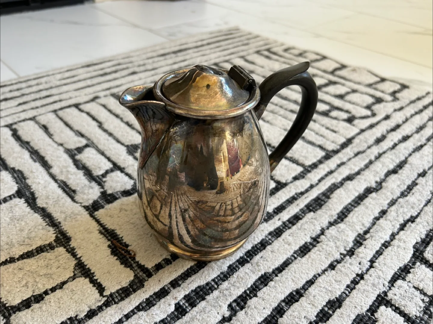 Vintage Silverplate Tea Set with Serving Tray image indicator(8)