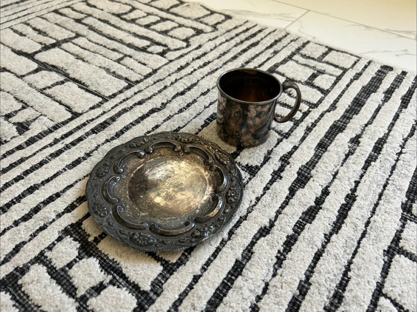 Vintage Silverplate Tea Set with Serving Tray image indicator(10)