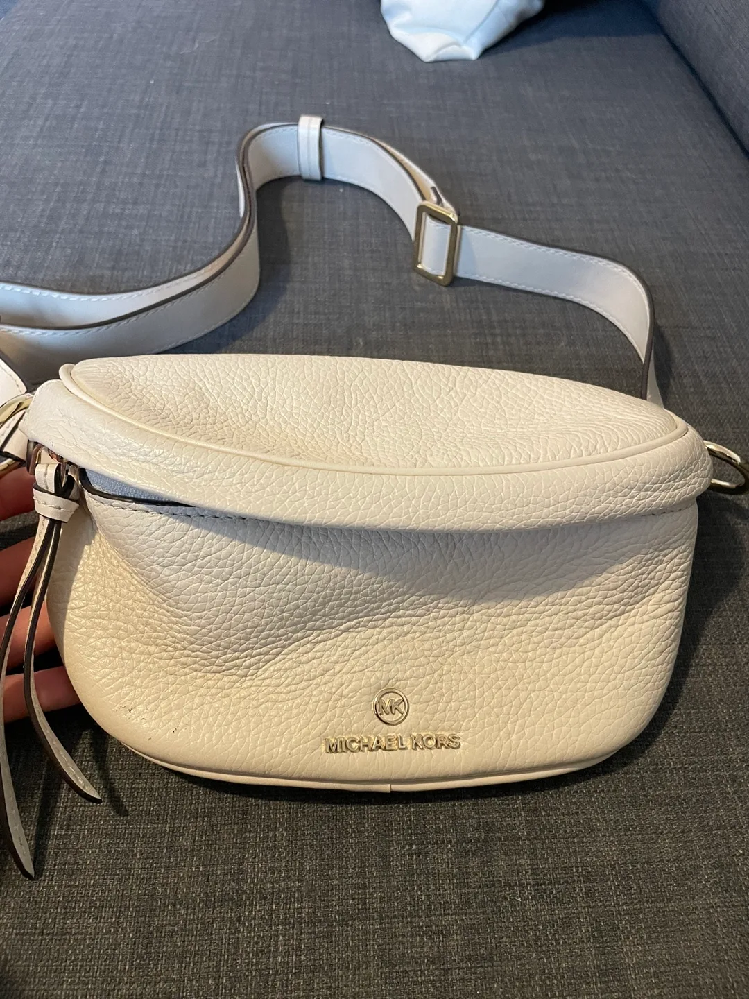 Michael Kors Cream Leather Belt Bag thumbnail