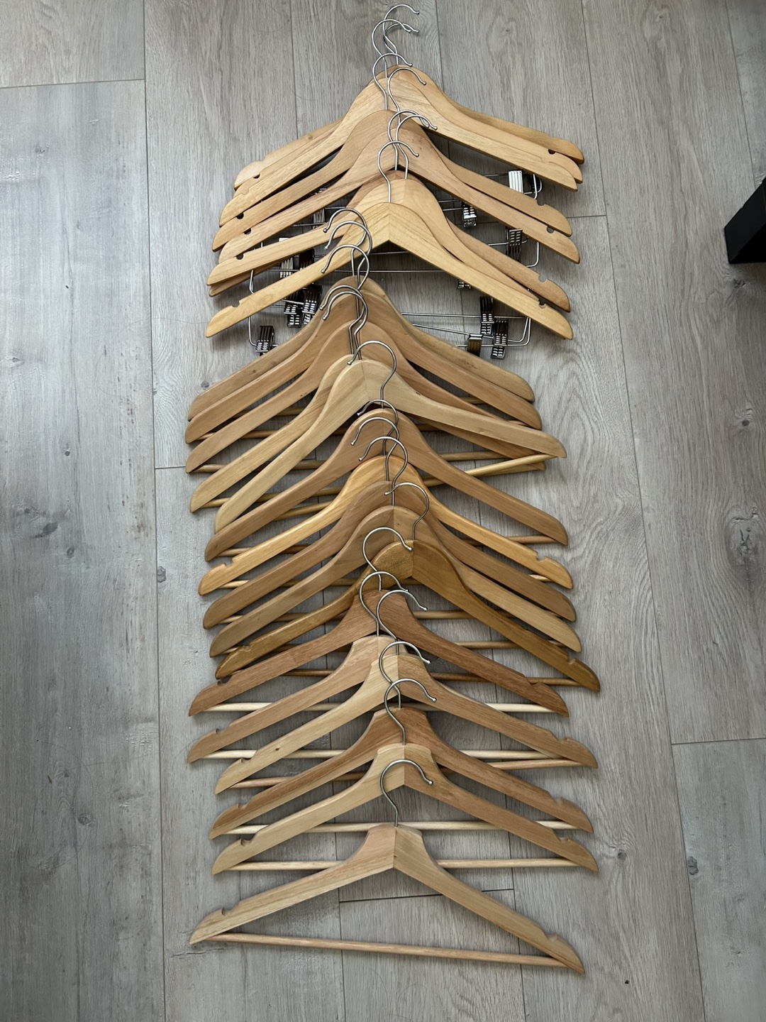 Wooden Clothes Hangers - Bulk Lot (24 hangers)